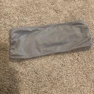 Vintage y2k material girl gray and‎ silver metallic bandage bra size M/L